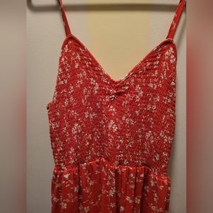 Just Found Strappy Maxi Dress 2x Orange & White Floral